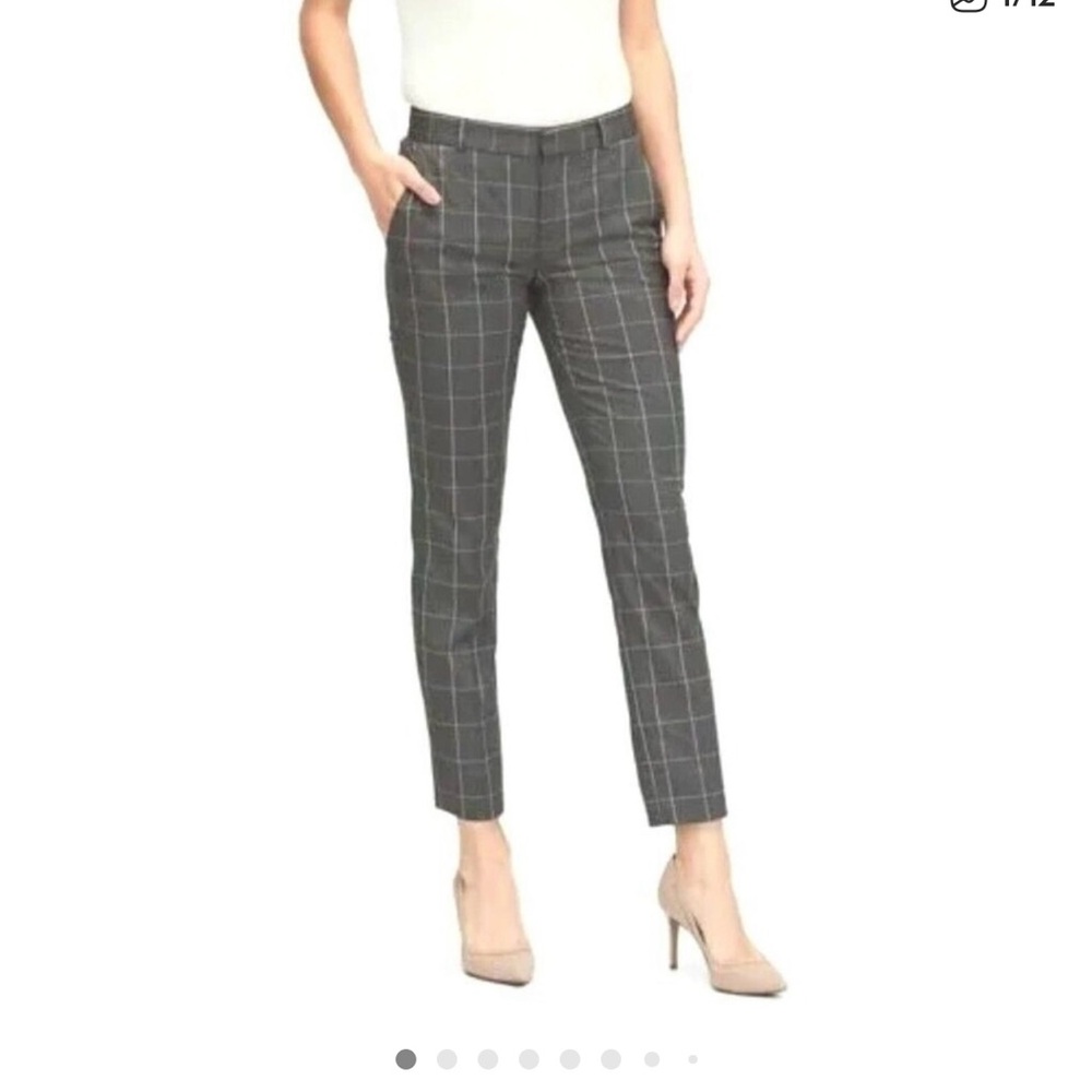 Banana Republic Charcoal Plaid Ankle Pants